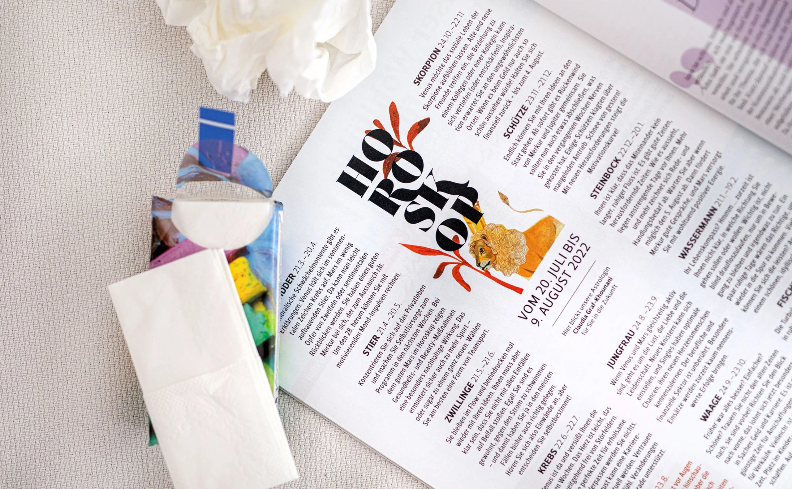 Horoskop in einer Zeitschrift