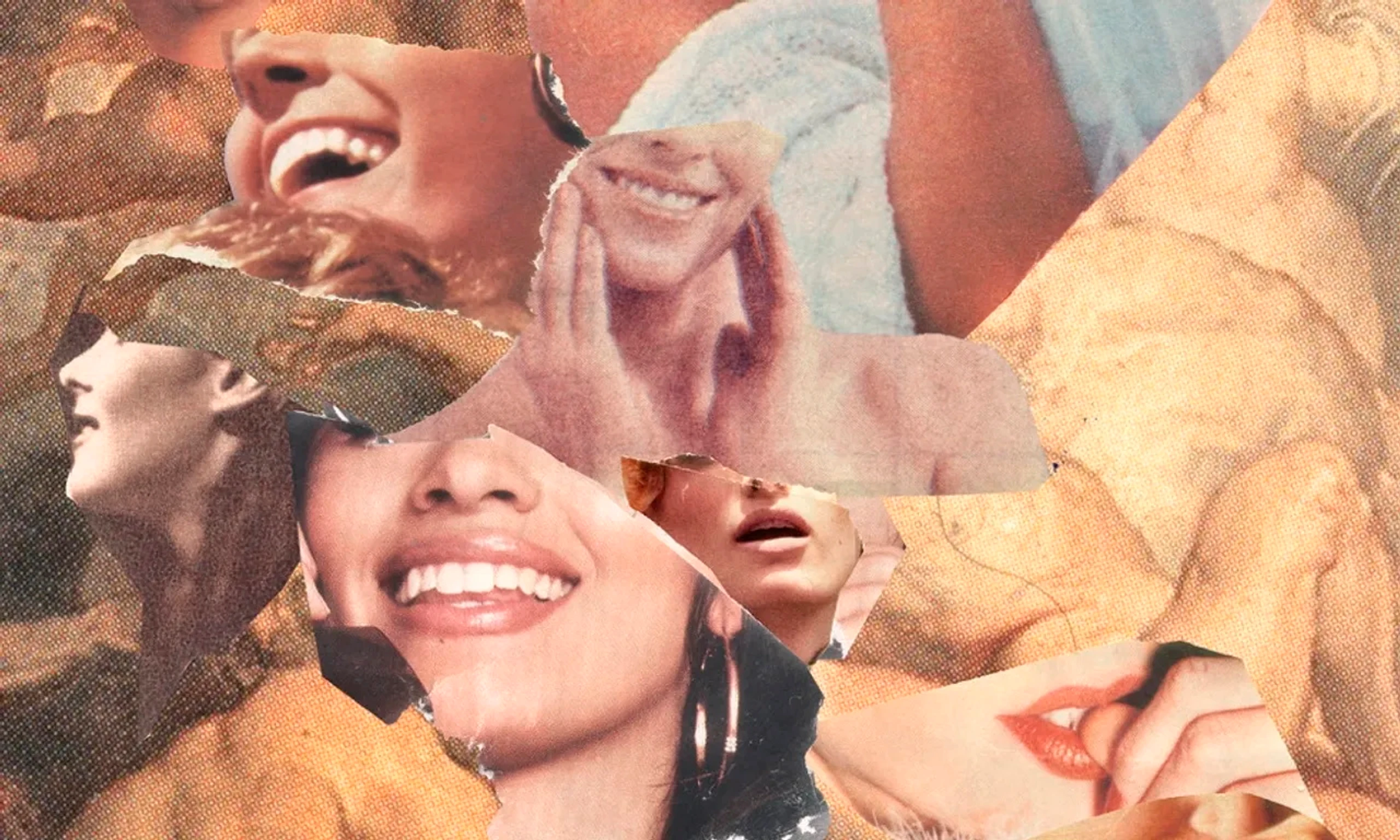 Collage aus lachenden Mündern